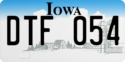IA license plate DTF054