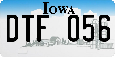 IA license plate DTF056