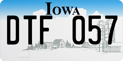 IA license plate DTF057