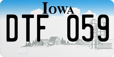 IA license plate DTF059