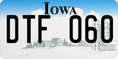IA license plate DTF060