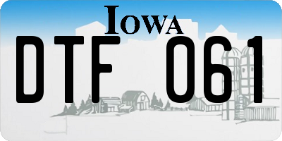 IA license plate DTF061