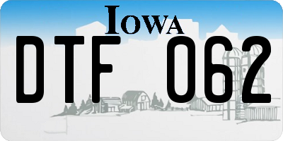 IA license plate DTF062