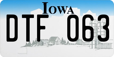IA license plate DTF063