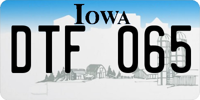 IA license plate DTF065