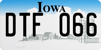 IA license plate DTF066