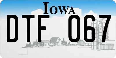 IA license plate DTF067