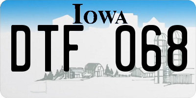 IA license plate DTF068