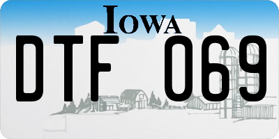 IA license plate DTF069