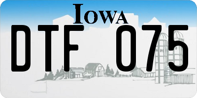 IA license plate DTF075