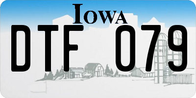 IA license plate DTF079