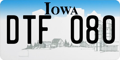 IA license plate DTF080