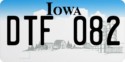 IA license plate DTF082