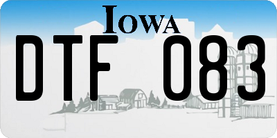 IA license plate DTF083