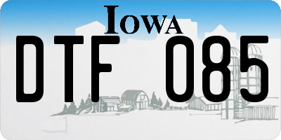 IA license plate DTF085