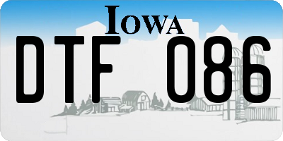 IA license plate DTF086