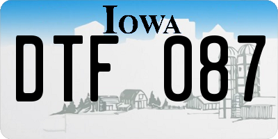 IA license plate DTF087