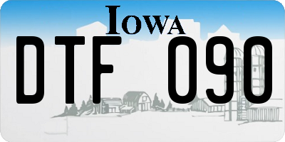 IA license plate DTF090
