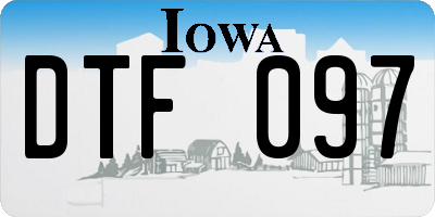 IA license plate DTF097