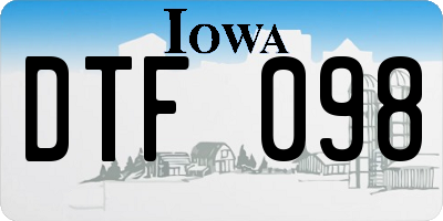 IA license plate DTF098