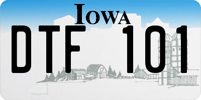 IA license plate DTF101