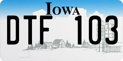 IA license plate DTF103