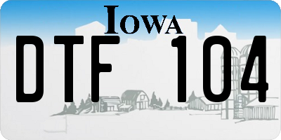 IA license plate DTF104
