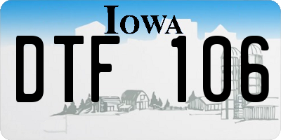 IA license plate DTF106