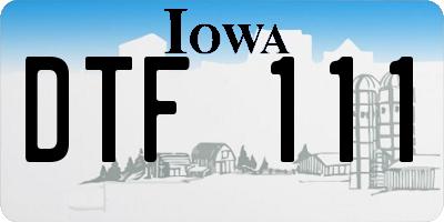 IA license plate DTF111