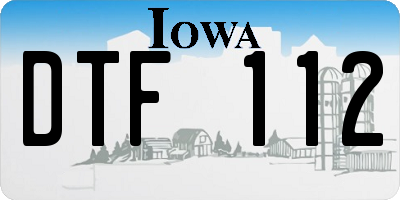 IA license plate DTF112