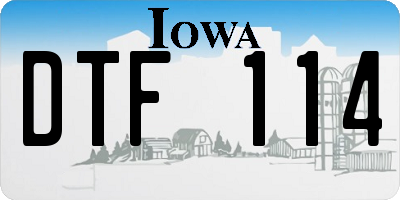 IA license plate DTF114