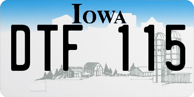 IA license plate DTF115