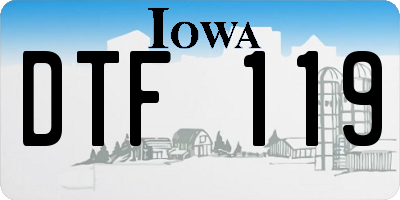IA license plate DTF119