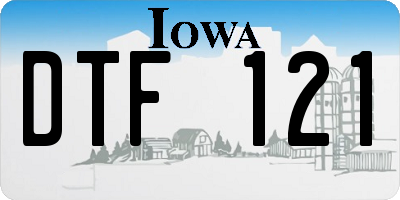 IA license plate DTF121