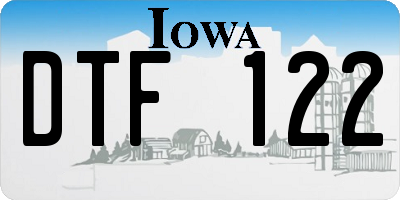 IA license plate DTF122