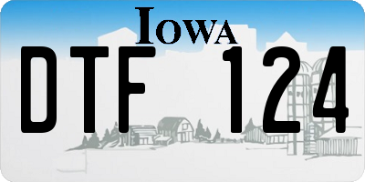 IA license plate DTF124