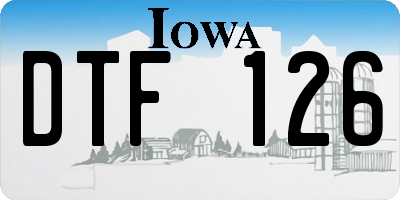 IA license plate DTF126