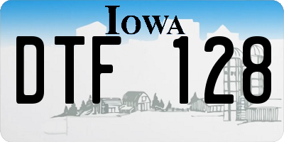 IA license plate DTF128