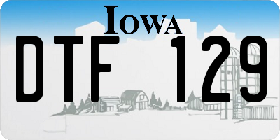 IA license plate DTF129