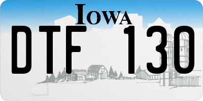 IA license plate DTF130