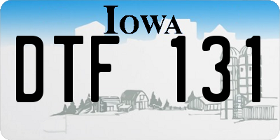 IA license plate DTF131