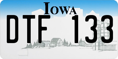 IA license plate DTF133
