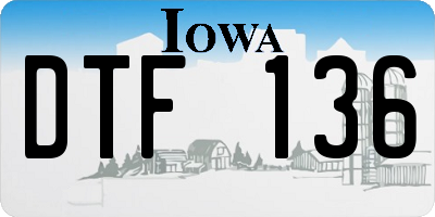 IA license plate DTF136