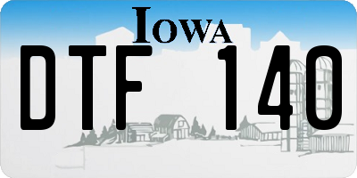 IA license plate DTF140