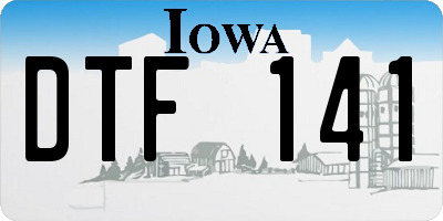 IA license plate DTF141