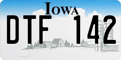 IA license plate DTF142