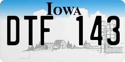 IA license plate DTF143