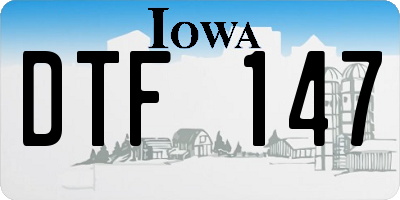 IA license plate DTF147
