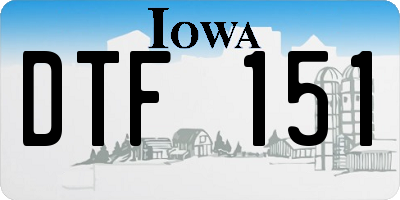 IA license plate DTF151