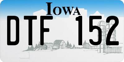 IA license plate DTF152